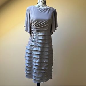 Adrianna Papell Evening Gown Size 8 Color Taupe